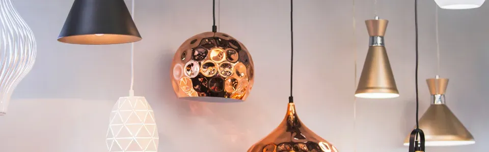 photo of pendant lighting with different metal finishes